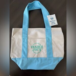 Blue and Cream Canvas Tote Bag